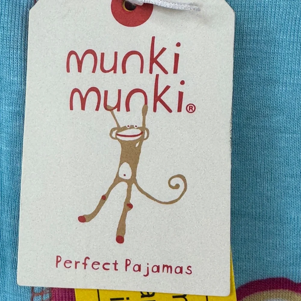 Munki Munki Perfect Pajamas Toddlers Blue Pink Food Pizza One Piece LS 2T